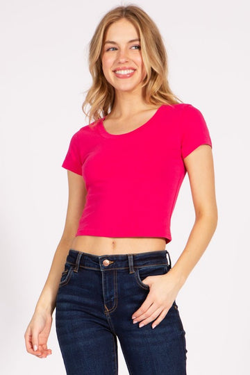 Trudy Crop Top- Fuchsia