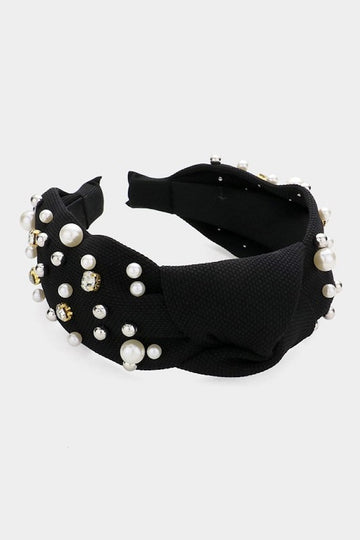 Midnight Pearl Headband- Black