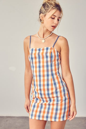 Beauty Within Dress- Orange/Blue