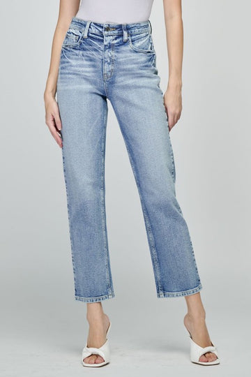 Embrace The Joy Straight Leg Jeans- Medium Denim