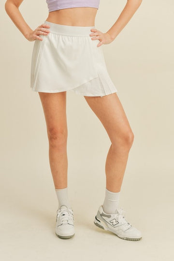 Hold My Breath Tennis Skort- White