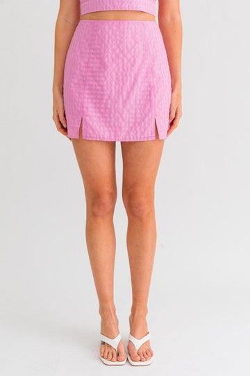 Don't Wanna Talk Mini Skirt- Pink