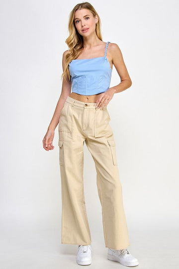 Lasting Feelings Crop Top- Blue