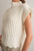 Ava Turtleneck Sweater Vest- Ivory