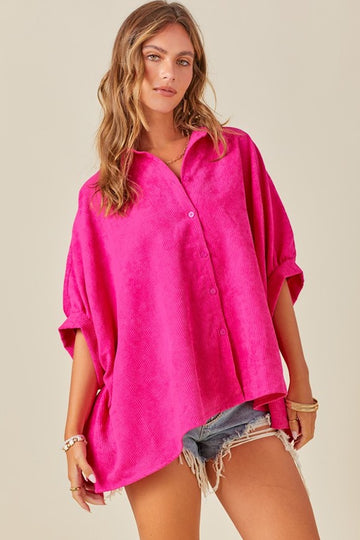 Same Old Love Top- Hot Pink