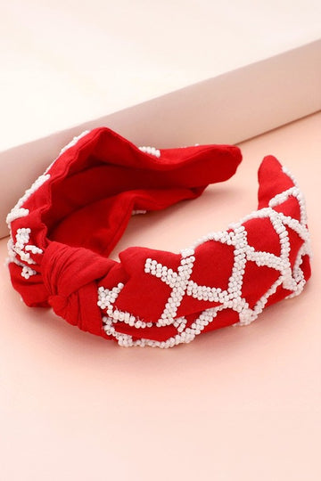 Game Day Headband- Red/White