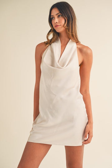 Dahlia Halter Dress- Champagne