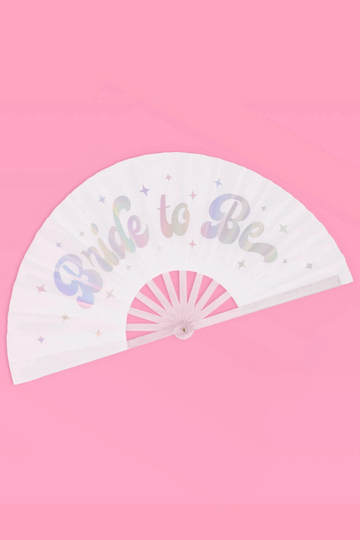 Bride To Be Fan - Iridescent/White