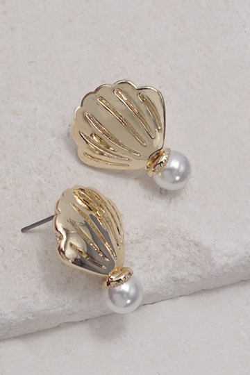 Ocean Muse Seashell Earring - Gold