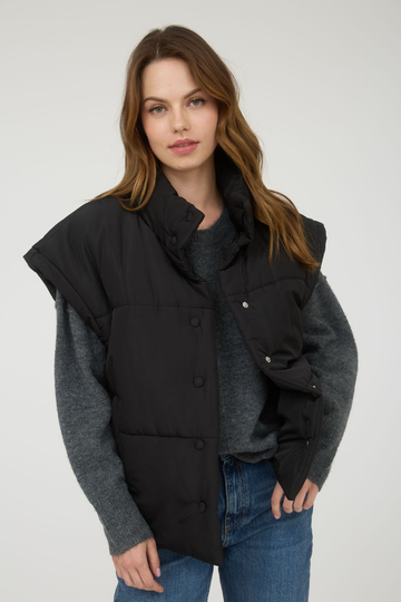 Caden Puffer Vest - Black