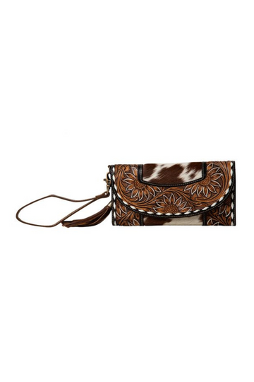 Myra Bag Sandstone Trail Hand-Tooled Wristlet Wallet