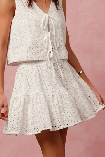 Better Together Tiered Skirt - White