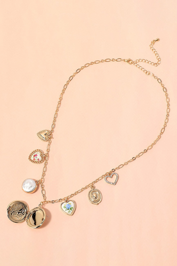 The Aubrey Charm Necklace - Gold