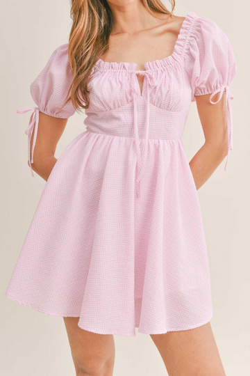 Roseanna Plaid Dress - Pink