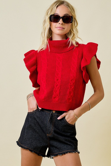 Haydin Turtleneck Sweater - Red