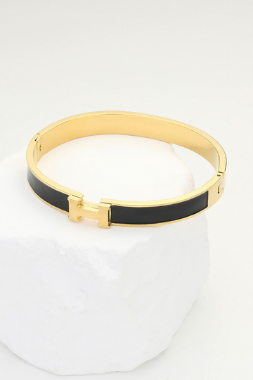 Danza H Hinge Bracelet -Black