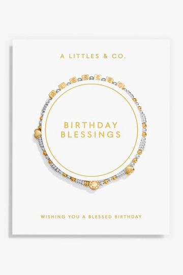 A Little "Birthday Blessings" Bracelet - Silver/Gold