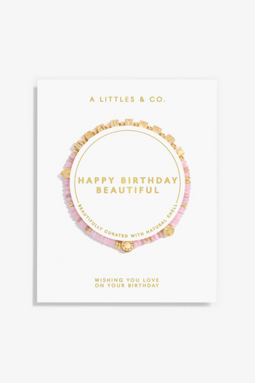 A Little "Happy Birthday Beautiful" Bracelet - Gold
