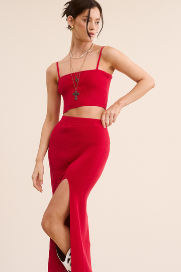 Kaycee Knit Set - Red