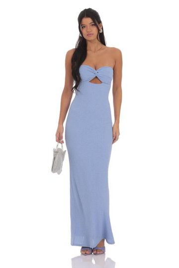 Faded Love Maxi Dress - Light Blue