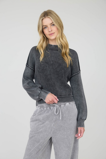 Start Again Knit Sweater - Charcoal