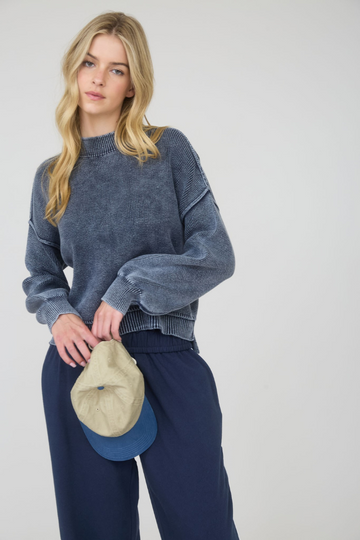 Start Again Knit Sweater - Navy