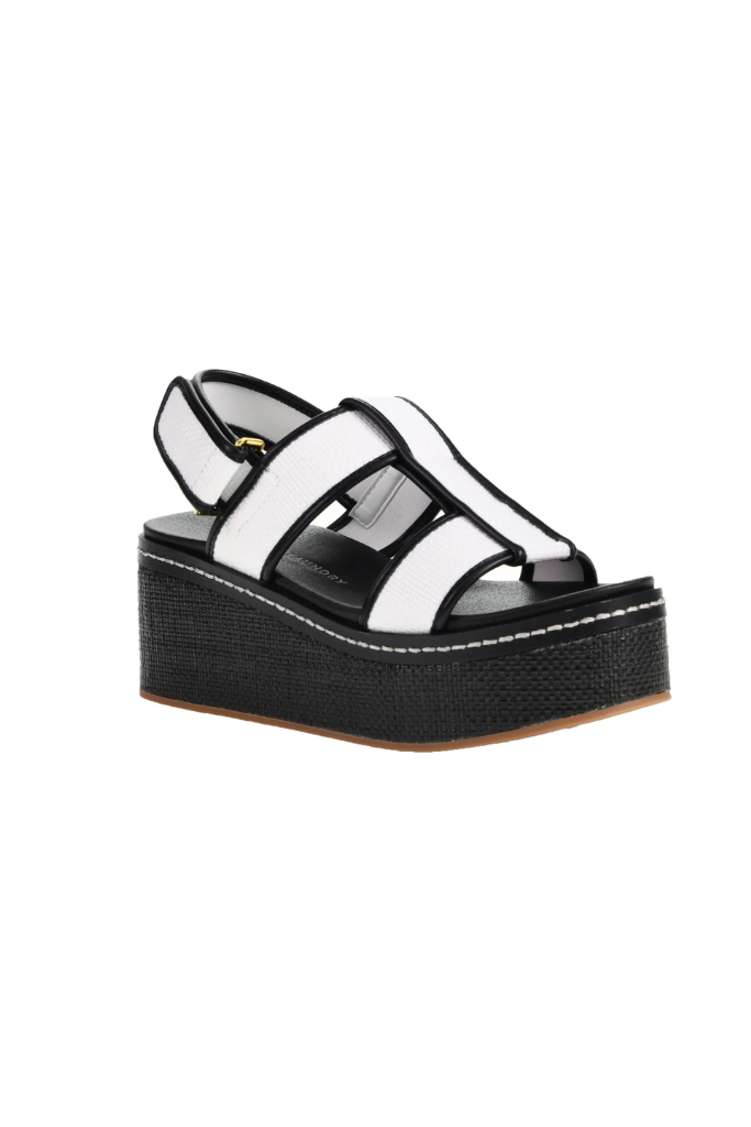 Dirty Laundry Swell Platform Sandal- Black/White