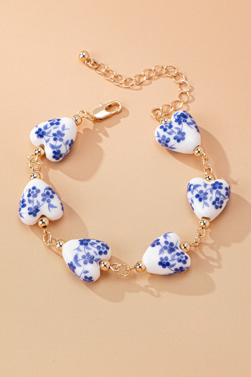 Untold Grace Heart Bracelet - Blue/Gold