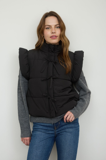 Embrace Life Puffer Vest - Black
