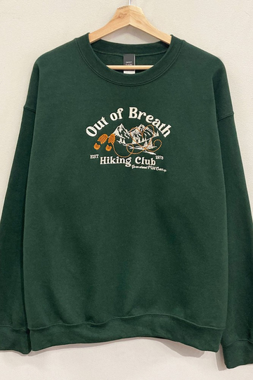 Out Of Breath Graphic Sweatshirt - Hunter Green
