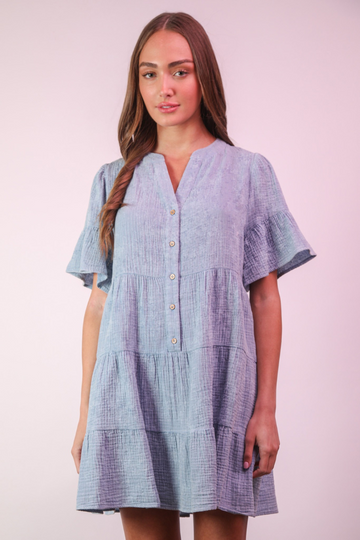Best Part Tiered Dress - Denim