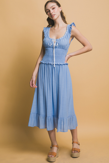 Fade Away Midi Dress - Blue