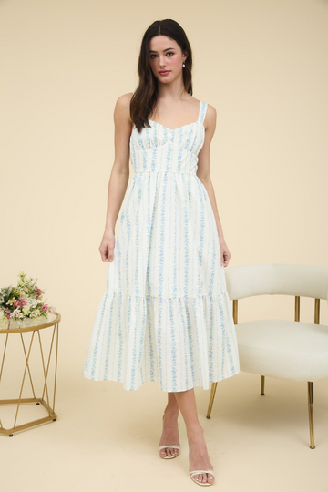 Hindsight Floral Maxi Dress - Blue Multi