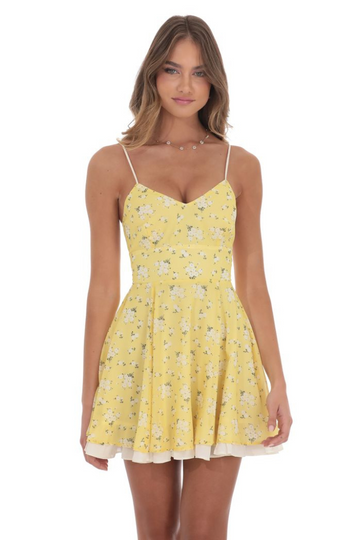 Tilda Floral Dress - Yellow