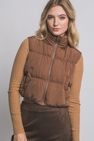 Easy Mode Reversible Vest - Cocoa/ Leopard