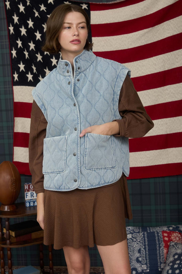 Unfiltered Quilted Vest - Denim