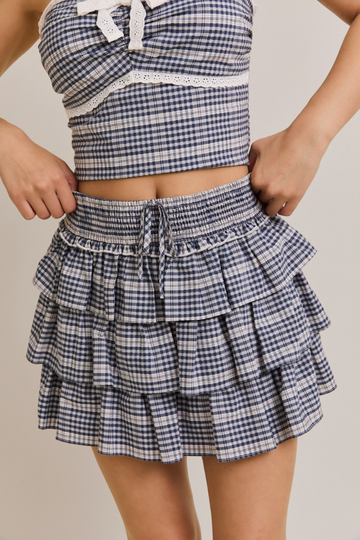Touch Down Skirt - Navy/White