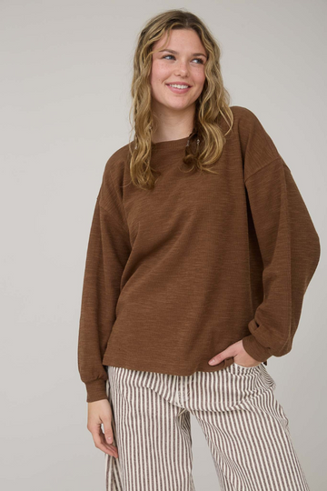 Close By Knit Top - Brown