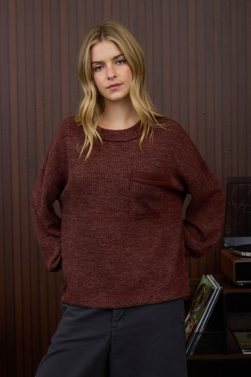 Goldie Knit Top - Burgundy