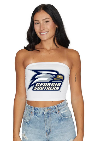 True Blue GSU Tube Top - White