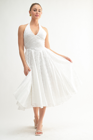 Another Day Lace Midi Dress - White