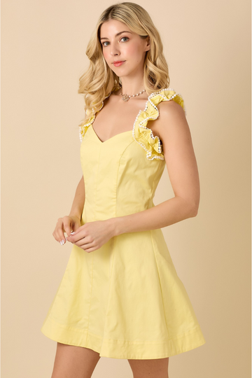 Kenzie Ruffle Mini Dress - Yellow