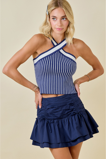 My Element Crop Top – Navy/White