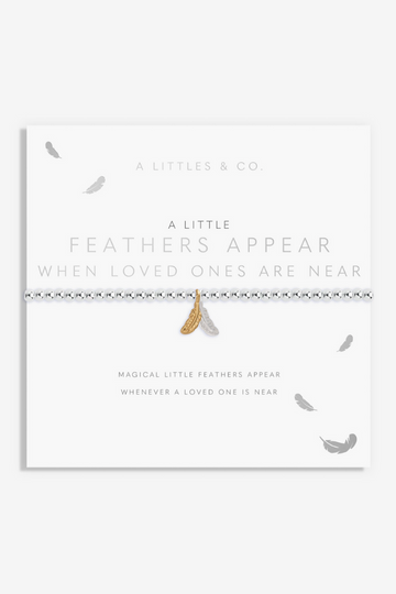 A Little 'Feathers Appear When Loved Ones Are Near' Bracelet- Silver