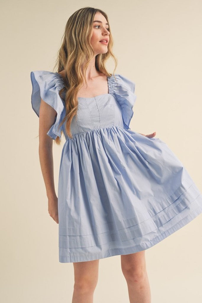 Floating Away Mini Dress- Blue