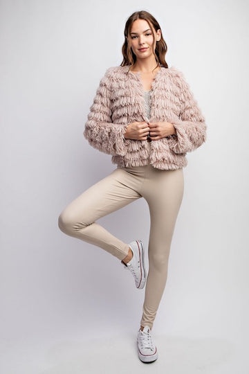 Tilly Faux Fur Jacket- Beige