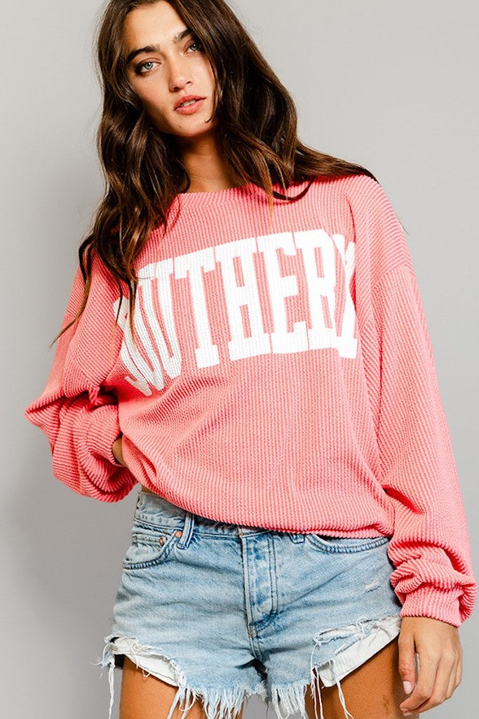 Southern Comfort Graphic Sweatshirt- Coral