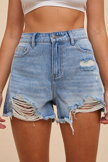 Alexa Denim Shorts- Medium Wash