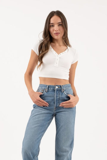 I Won Crop Top- White