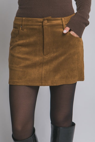 Amber Suede Skirt- Brown